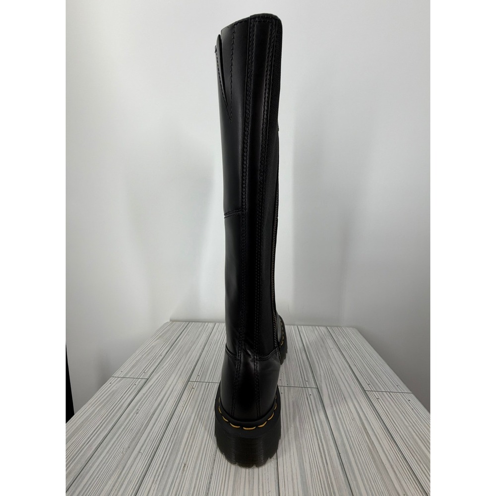 Dr. Martens Amaayah Hi Boots Black Leather Knee Tall Riding Women's Size 8 NEW - Picture 12 of 16
